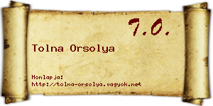 Tolna Orsolya névjegykártya